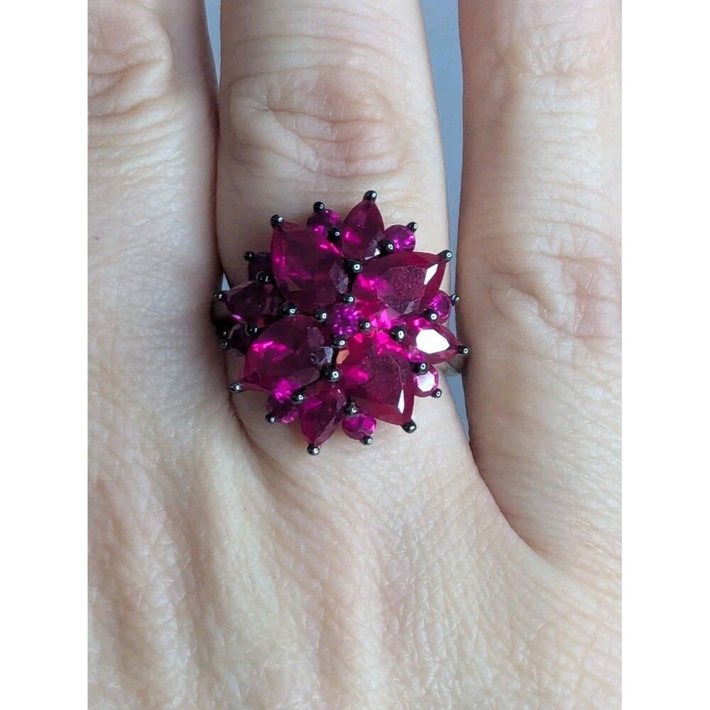 Lab Created Ruby Cocktail Ring - Size 9.5 - image 5